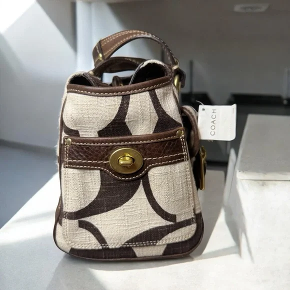 New Coach Legacy Mandy Cream & Brown Handbag Y2K - Picture 6 of 14